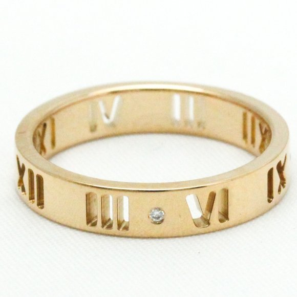 Tiffany Atlas Pierced Diamond Ring Pink Gold (18K) Fashion Diamond Band Ring ... - Picture 4 of 9